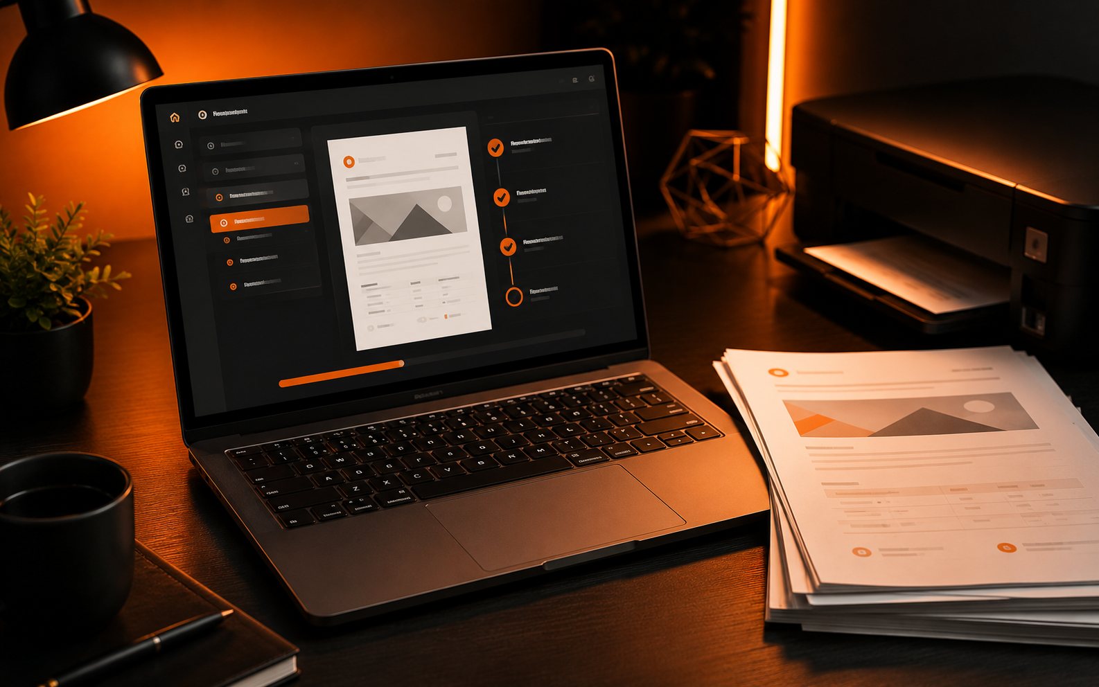 Interface de gerador de propostas em um notebook