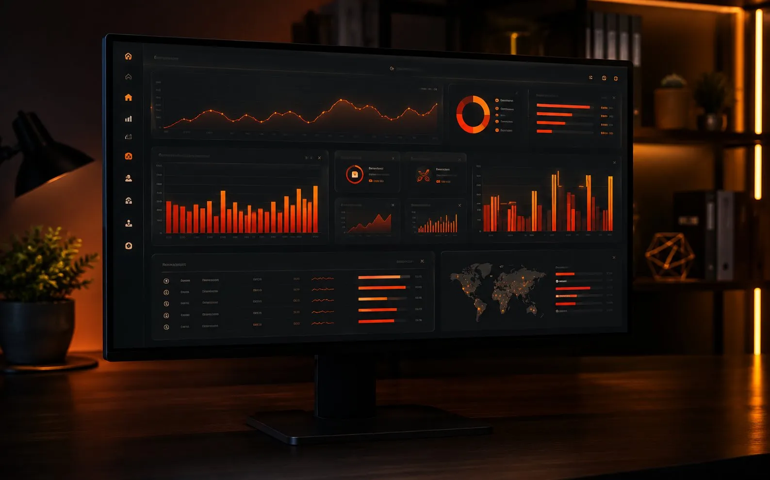 Monitor com dashboard de vendas